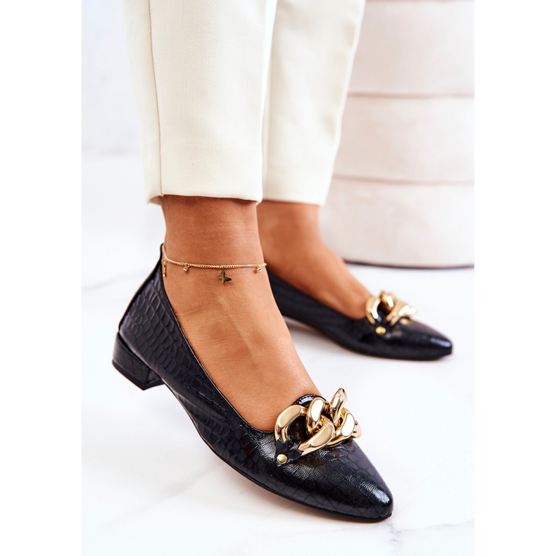 PA2 Scarpins de couro preto Elisabeth 1