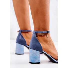 PA2 Sandálias de couro em uma barra azul Lorene 1