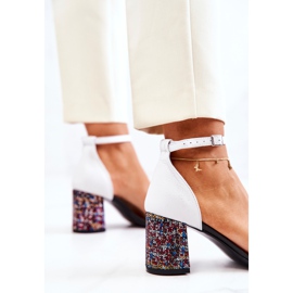 PA2 Sandálias de couro em uma barra Lorene preto e branco multicolorido 1