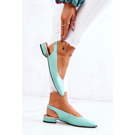 PA2 Salto alto de couro ao ar livre verde bailarina Noreen 1