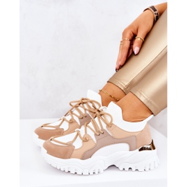 FS2 Sapatos Esportivos Tênis Meias Colleen Bege e Branco 1