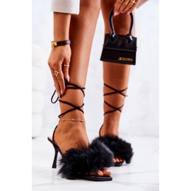 FM1 Lindsay Sandálias pretas de salto alto com pele preto 2