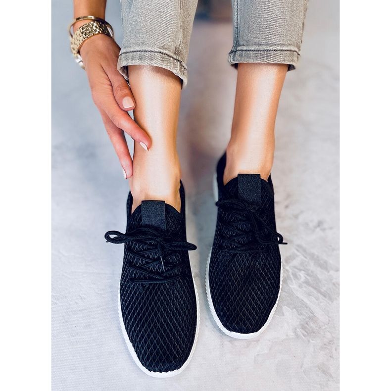 Sapatos esportivos Utto Black meias preto 1