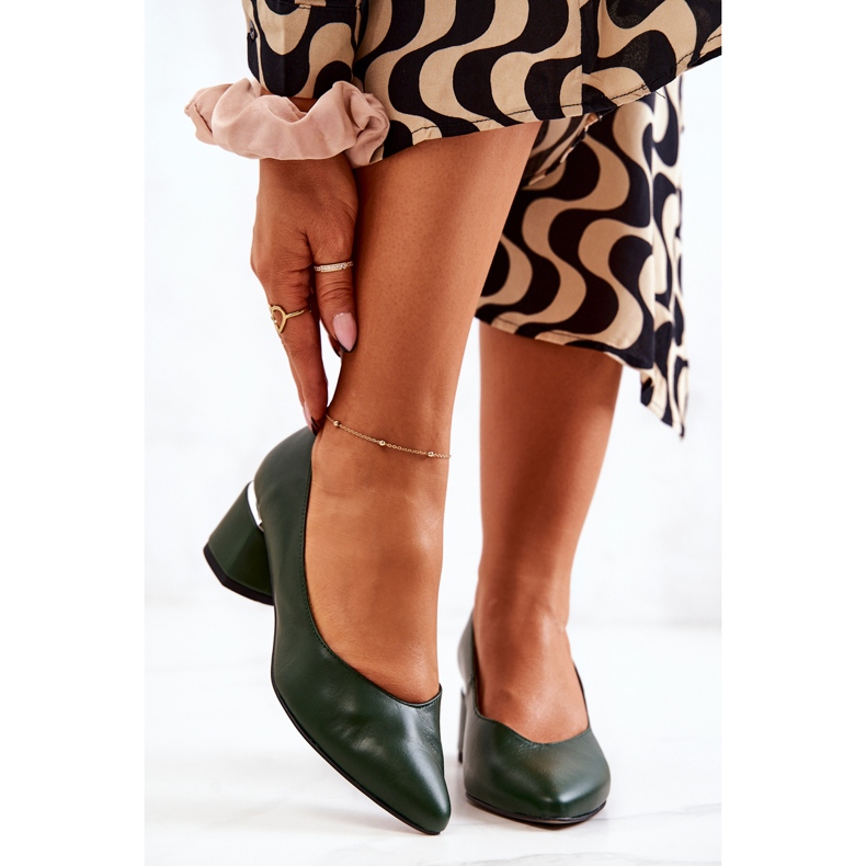 PA2 Sapatos de couro com biqueira Spitz Green Marilyn verde 1