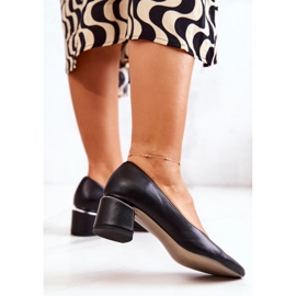 Sapatos de couro com biqueira Spitz Black Marilyn preto 1