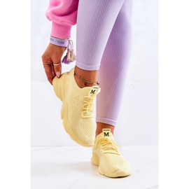 PS1 Tênis de material de tênis esportivo amarelo Nolene 1