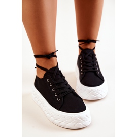 PS1 Tênis em uma enorme plataforma Suzane preto e branco 1