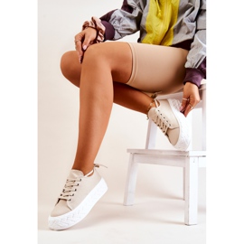 PS1 Tênis em uma plataforma maciça Bege claro Suzane 1