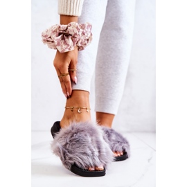 PM1 Chinelos com pele, Pollie cinza borracha 2