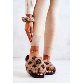 PM1 Chinelos com pelo, Borracha Leopardo Marrom Noelle bege 2