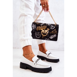 PL5 Mocassins de Couro Letras La.Fi Branco Jenefer 1