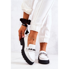 PL5 Mocassins de Couro Letras La.Fi Branco Jenefer 2