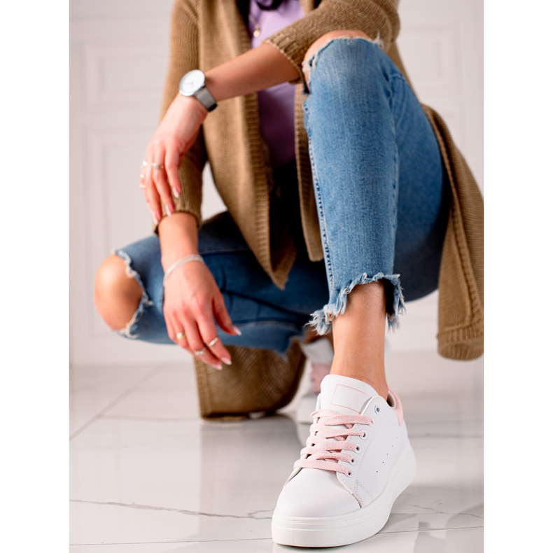 Ideal Shoes Tênis branco clássico 1