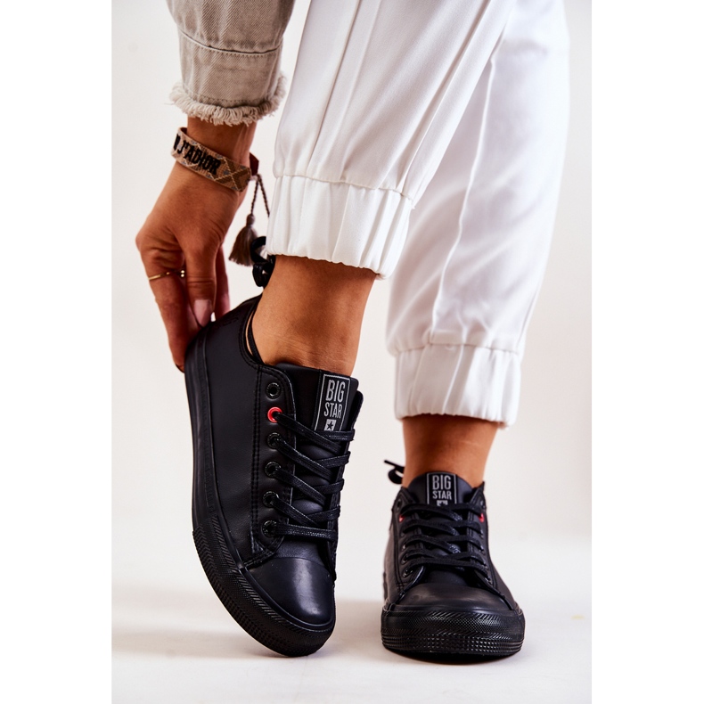 Tênis baixo de couro Big Star JJ274006 preto 1