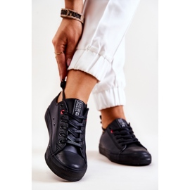 Tênis baixo de couro Big Star JJ274006 preto 2