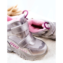 PJ2 Botas de neve quentes com velcro prata Percy cinza 1