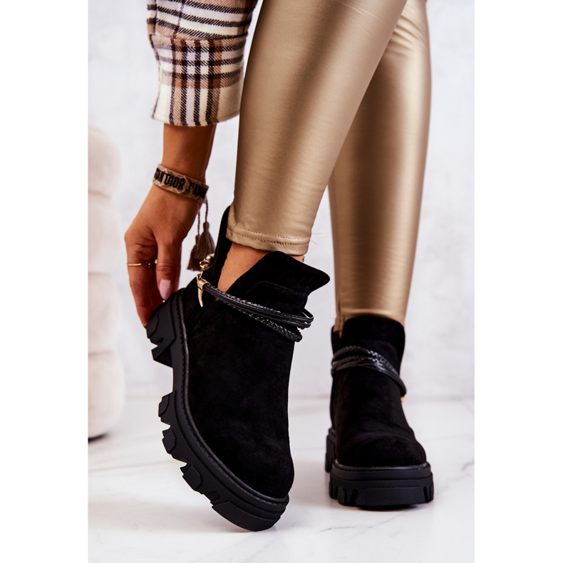 PS1 Botas de camurça com listras pretas Moriah preto 1