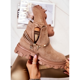 PS1 Botas de camurça com listras bege Moriah marrom 1