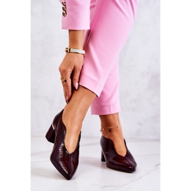 PA2 Sapatos de couro de pele de cobra Borgonha Alissa vermelho multicolorido 2