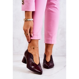 PA2 Sapatos de couro de pele de cobra Borgonha Alissa vermelho multicolorido 1