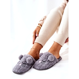 PE1 Chinelos macios de mouse com orelhas cinza Luise 2