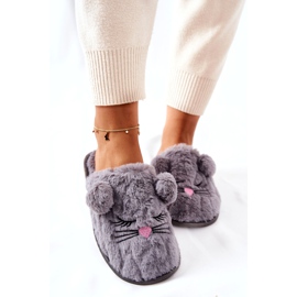 PE1 Chinelos macios de mouse com orelhas cinza Luise 3