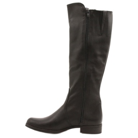 Olivier Botas de couro isoladas femininas rosto preto 2