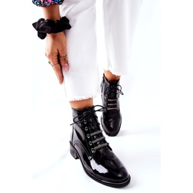 D&A Botas quentes femininas clássicas lacadas reflexo preto 2 D&A Botas quentes femininas clássicas lacadas reflexo preto 2