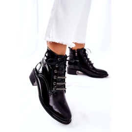 D&A Botas quentes femininas clássicas lacadas reflexo preto 3 D&A Botas quentes femininas clássicas lacadas reflexo preto 3