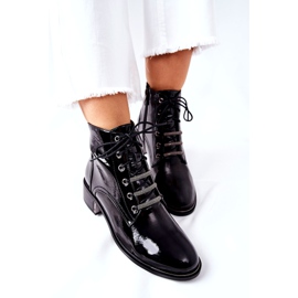 D&A Botas quentes femininas clássicas lacadas reflexo preto 5 D&A Botas quentes femininas clássicas lacadas reflexo preto 5