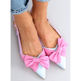 Bailarinas Candy Color com salto aberto rosa 2
