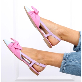 Bailarinas Candy Color com salto aberto rosa 1