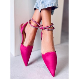 Bailarinas elegantes com pedras Dust Fuchsia rosa 1 Bailarinas elegantes com pedras Dust Fuchsia rosa 1