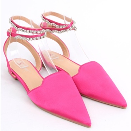 Bailarinas elegantes com pedras Dust Fuchsia rosa 2