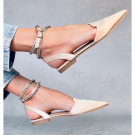 Bailarinas elegantes com pedras Dust Champagne bege 1 Bailarinas elegantes com pedras Dust Champagne bege 1