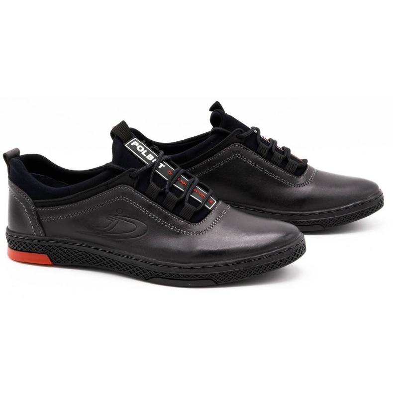 Polbut Sapatos casuais masculinos de couro K24, cinza 2