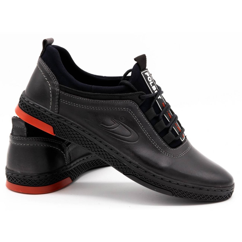Polbut Sapatos casuais masculinos de couro K24, cinza 3