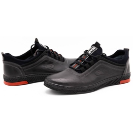Polbut Sapatos casuais masculinos de couro K24, cinza 4