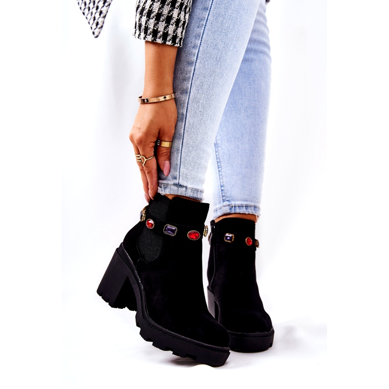 SEA Botas de salto femininas com cristais Black Macbeth preto 3 SEA Botas de salto femininas com cristais Black Macbeth preto 3