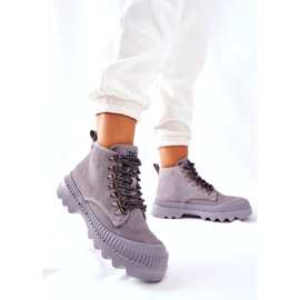 Botas de couro Big Star II274365 cinza 3