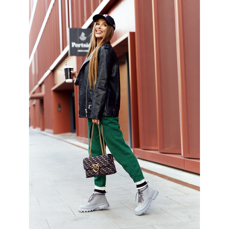 Botas de couro Big Star II274365 cinza 6