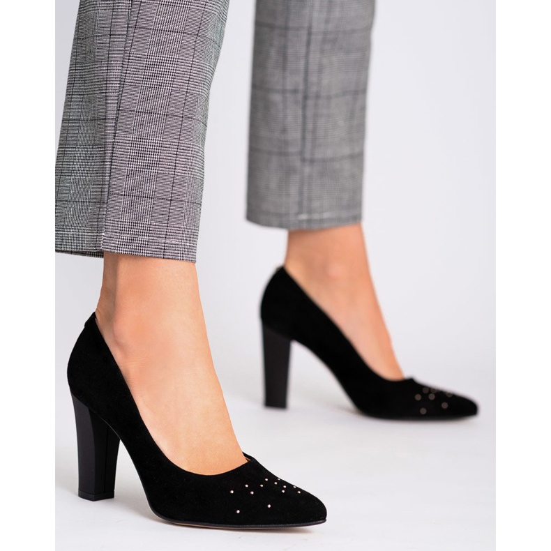 Marco Shoes Bombas 1007P pretas com jatos preto 1