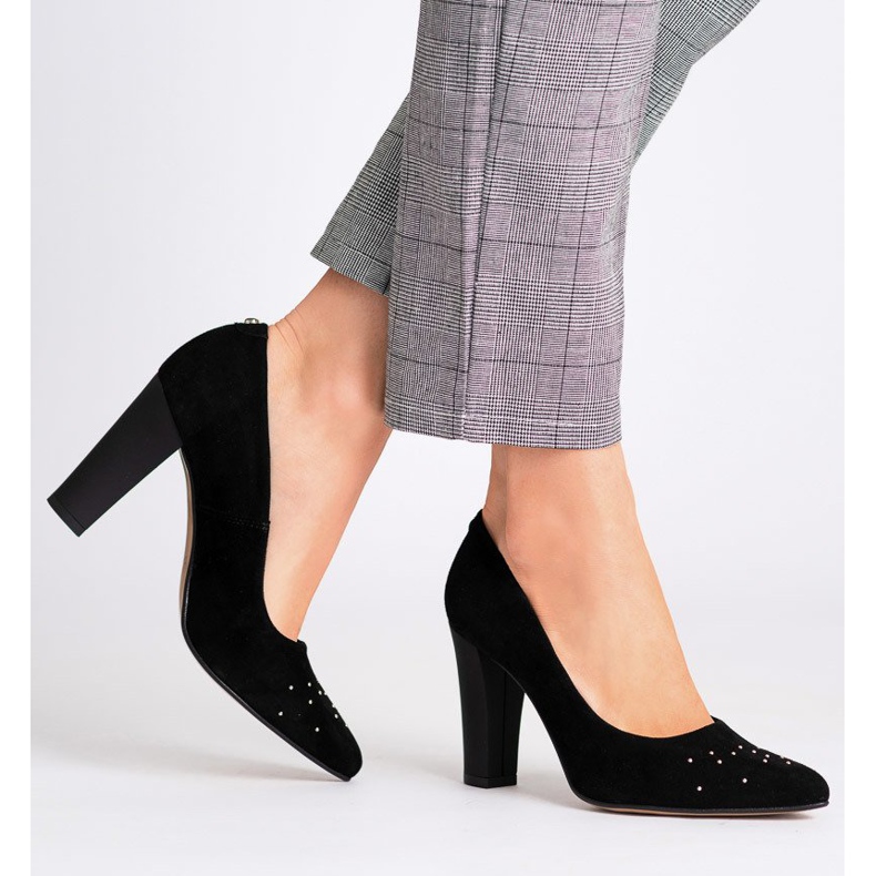 Marco Shoes Bombas 1007P pretas com jatos preto 2