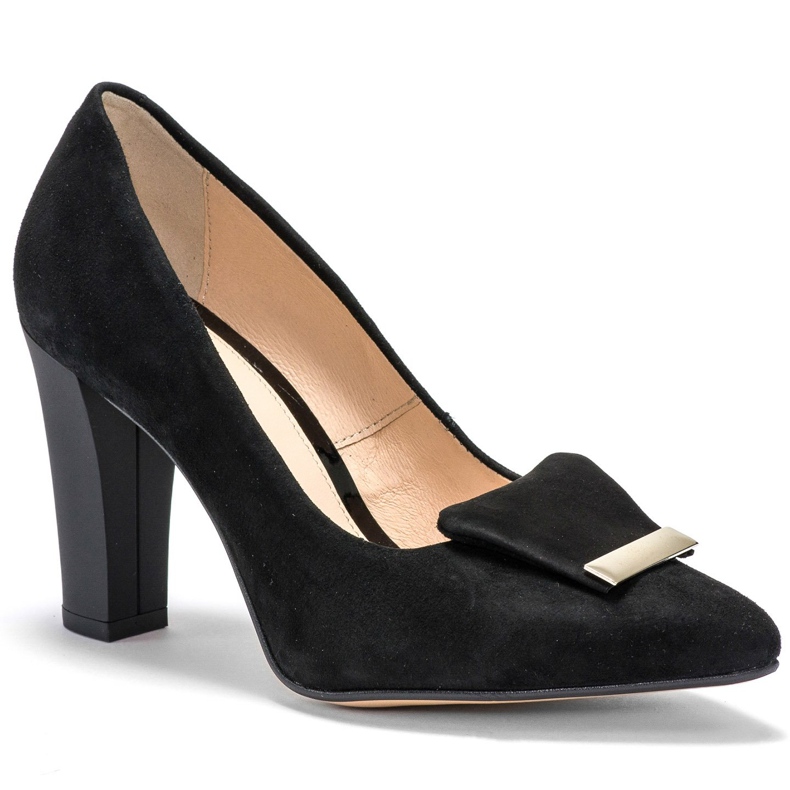 Sapatilhas de veludo preto Marco Shoes 1008P com enfeite 2