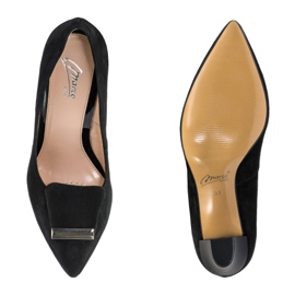 Sapatilhas de veludo preto Marco Shoes 1008P com enfeite 1