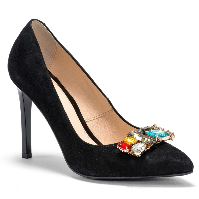 Marco Shoes Pregos pretos 1057P com pedras grandes 2