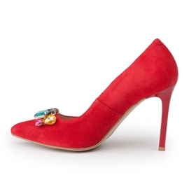 Marco Shoes Pregos vermelhos 1057P com pedras grandes 2