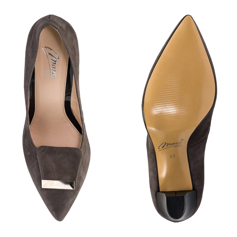 Sapatilhas de veludo marrom Marco Shoes 1008P com um enfeite castanho 1 Sapatilhas de veludo marrom Marco Shoes 1008P com um enfeite castanho 1