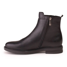 Marco Shoes Botas leves com fundo plano de couro granulado preto 2