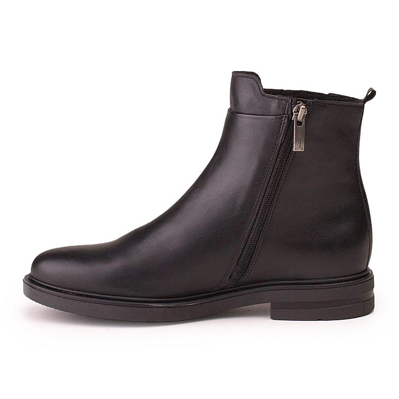 Marco Shoes Botas leves com fundo plano de couro granulado preto 2